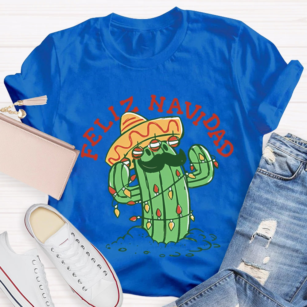 Feliz Navidad Christmas Bilingual Teacher T-shirt