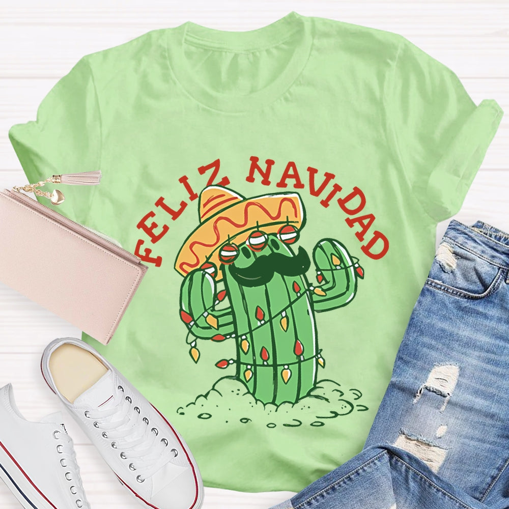 Feliz Navidad Christmas Bilingual Teacher T-shirt