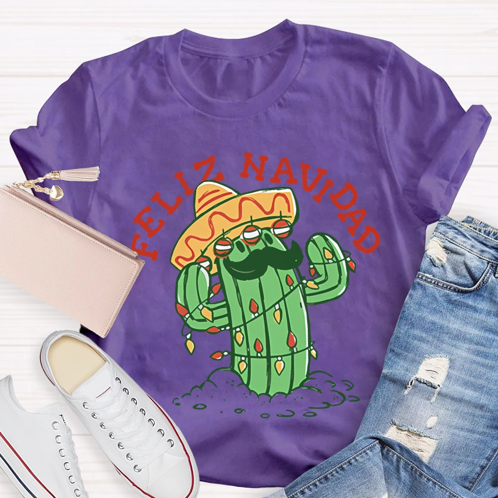 Feliz Navidad Christmas Bilingual Teacher T-shirt