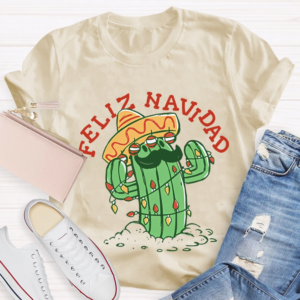 Feliz Navidad Christmas Bilingual Teacher T-shirt
