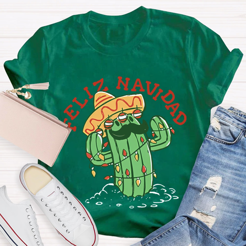 Feliz Navidad Christmas Bilingual Teacher T-shirt