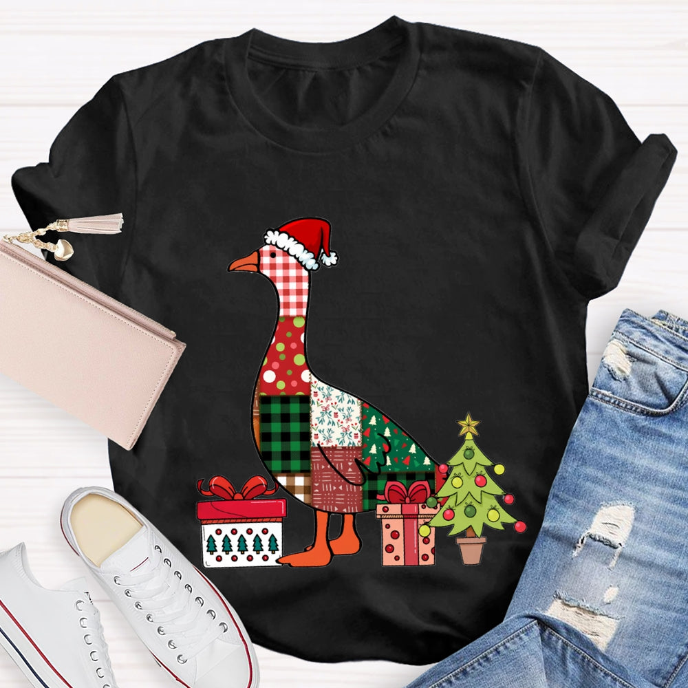 Colorful Christmas Geese Christmas Tree T-shirt