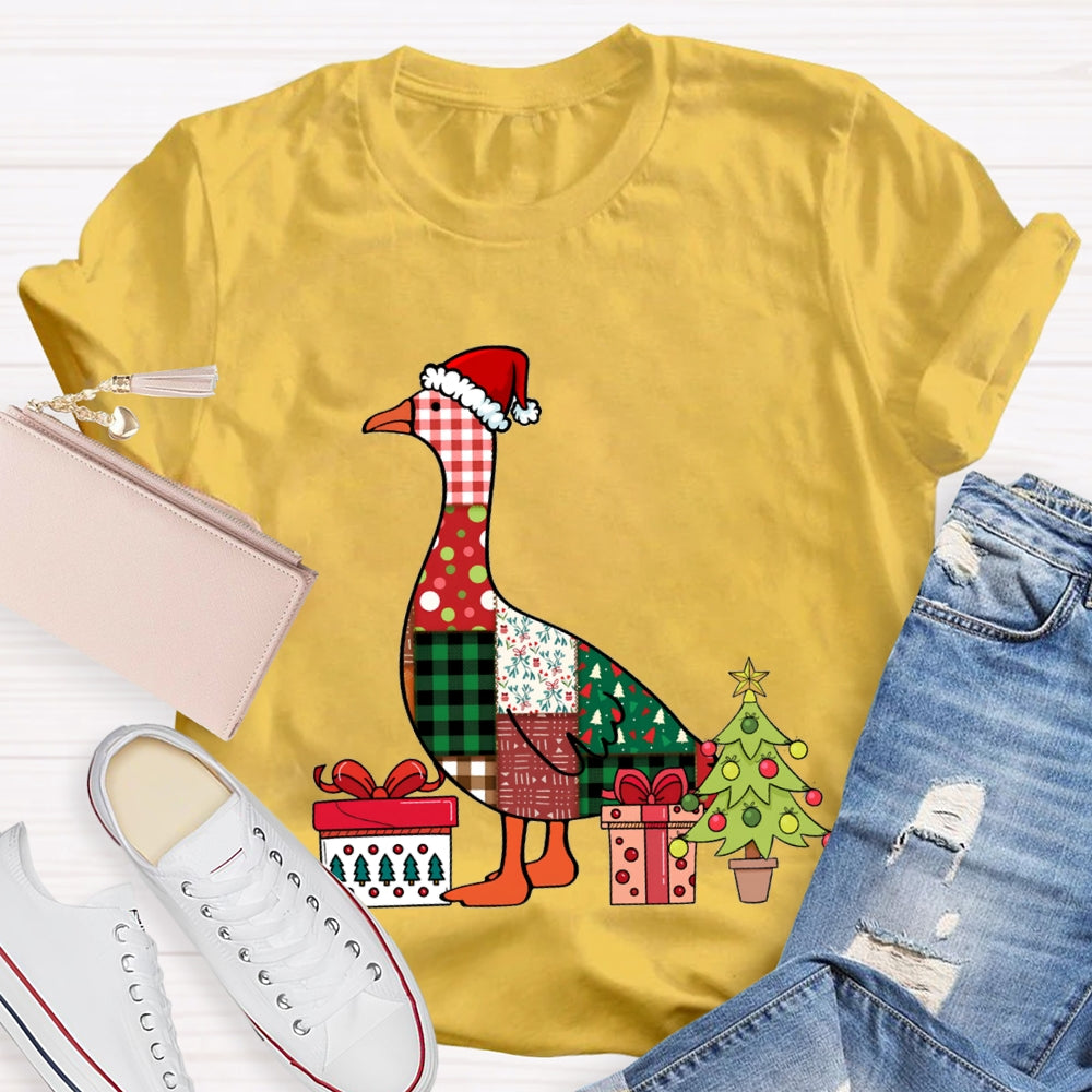 Colorful Christmas Geese Christmas Tree T-shirt