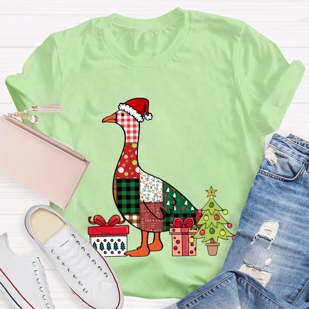 Colorful Christmas Geese Christmas Tree T-shirt