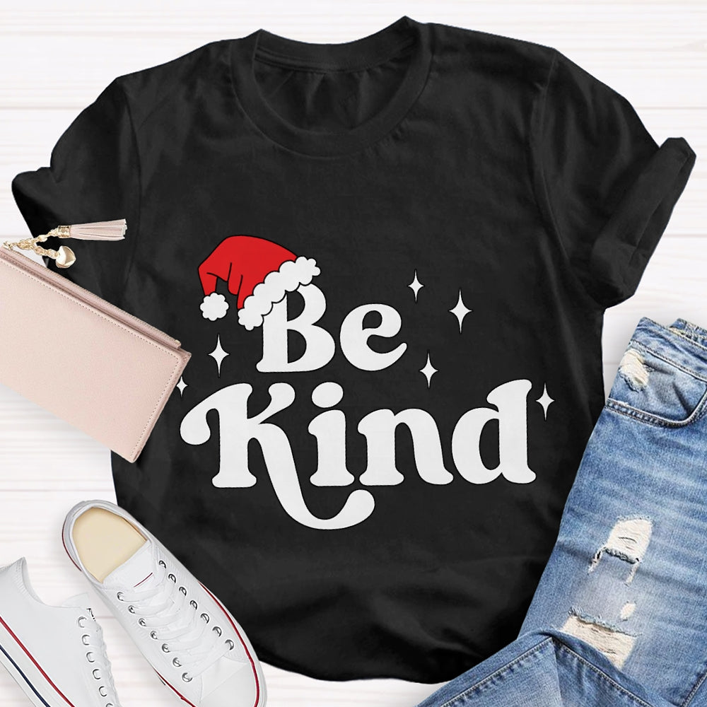 Be Kind Santa Hat Christmas T-shirt