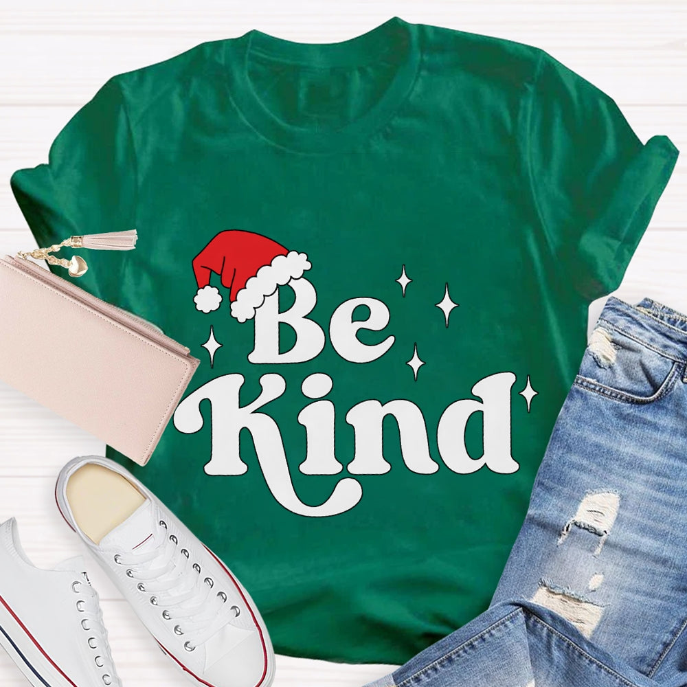 Be Kind Santa Hat Christmas T-shirt