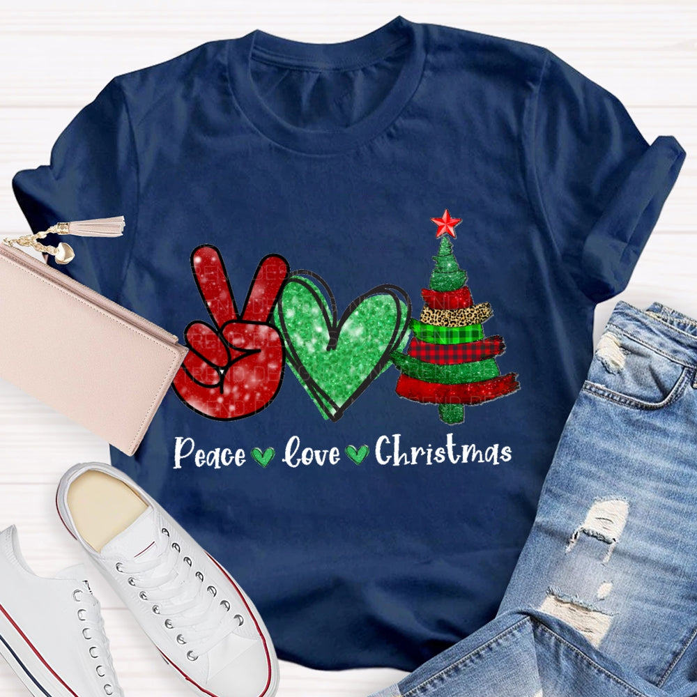 Peace Love Christmas Tree Christmas T-shirt
