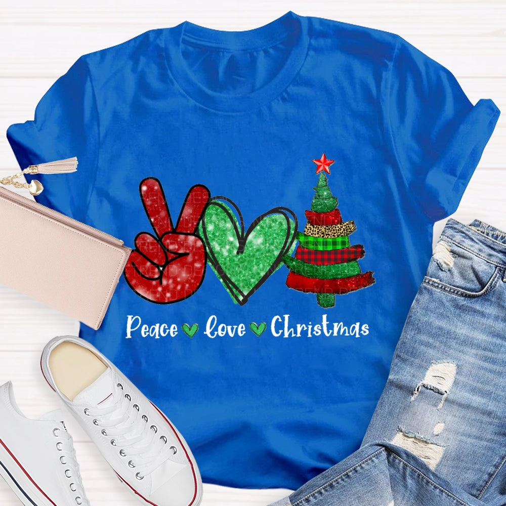 Peace Love Christmas Tree Christmas T-shirt
