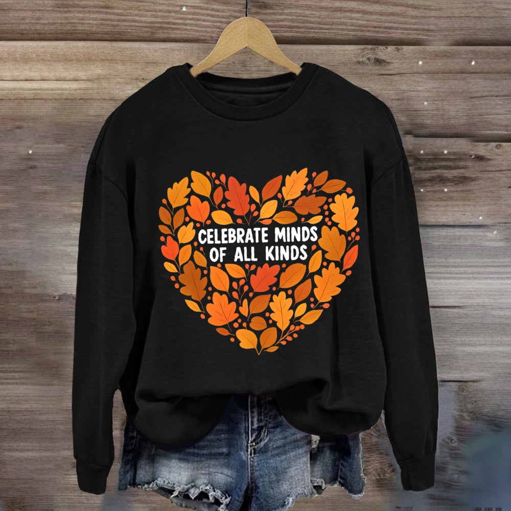 Celebrate Minds Of All Kinds Fall Vibes Sweatshirt