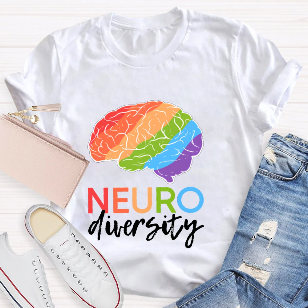 Colorful Brain Neurodiversity T-shirt