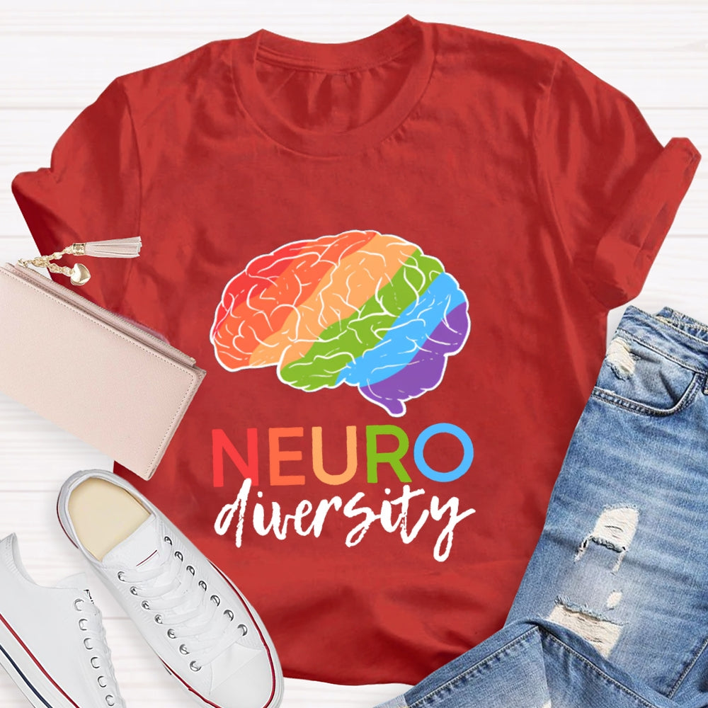 Colorful Brain Neurodiversity T-shirt