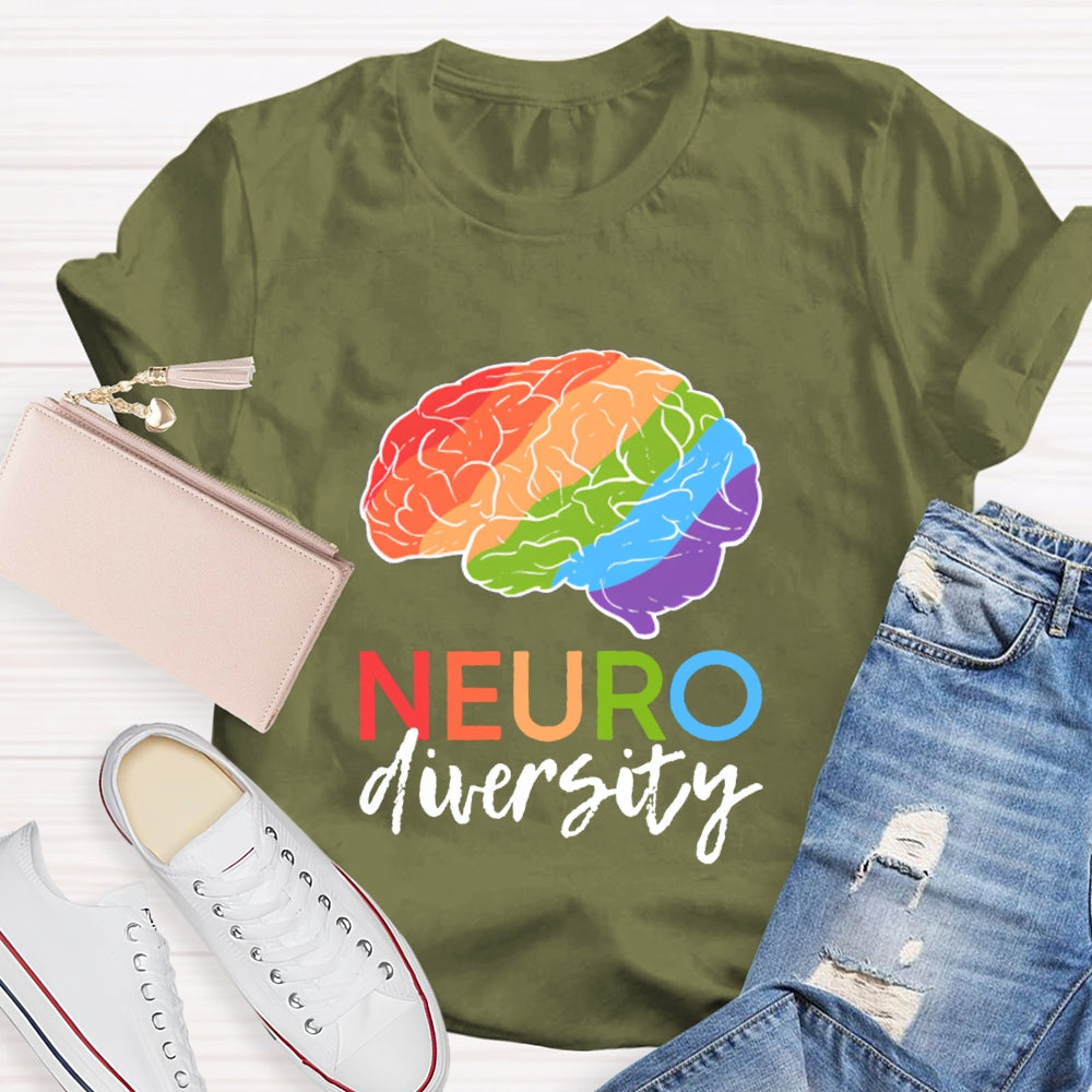 Colorful Brain Neurodiversity T-shirt