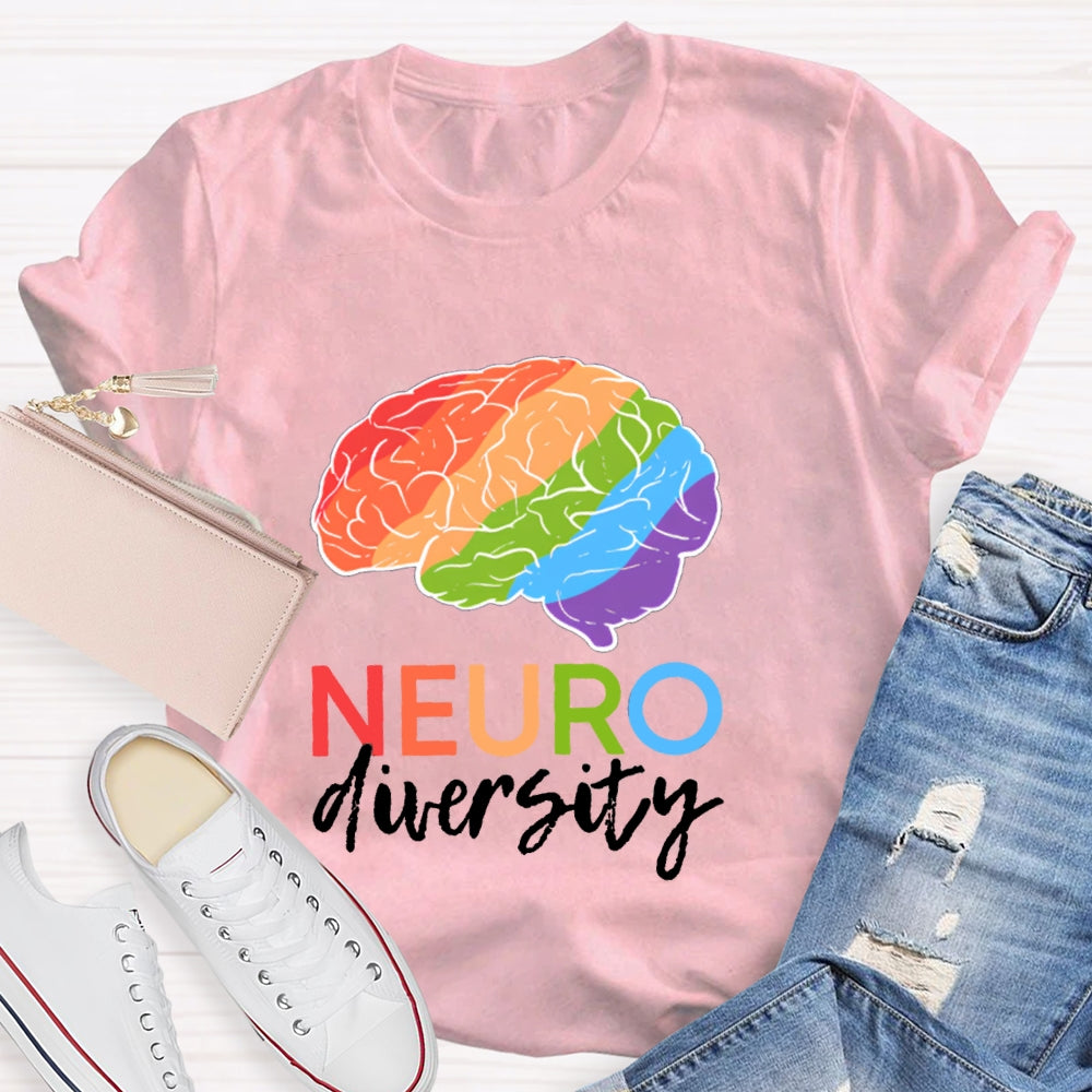 Colorful Brain Neurodiversity T-shirt