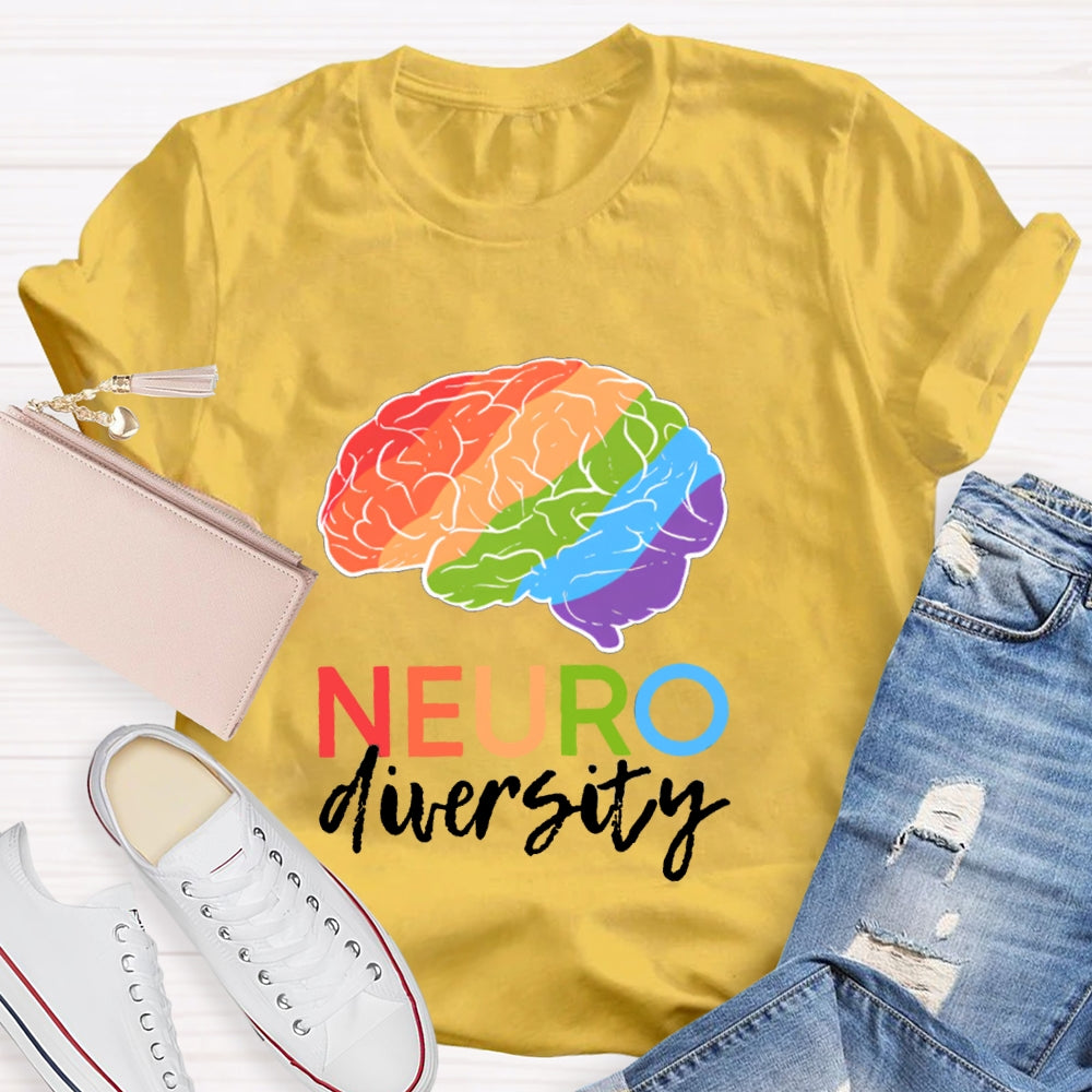 Colorful Brain Neurodiversity T-shirt