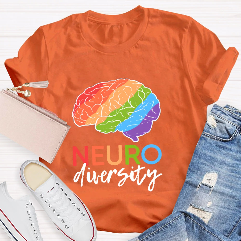 Colorful Brain Neurodiversity T-shirt