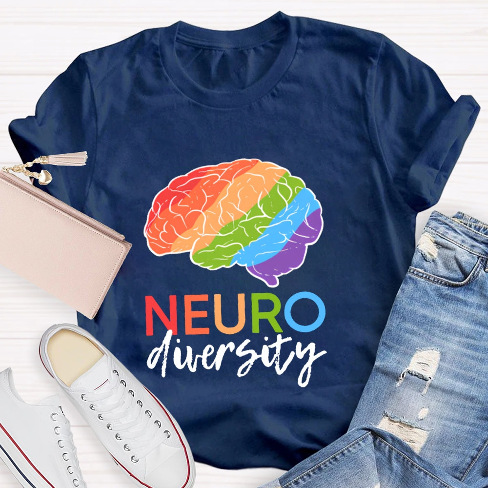 Colorful Brain Neurodiversity T-shirt