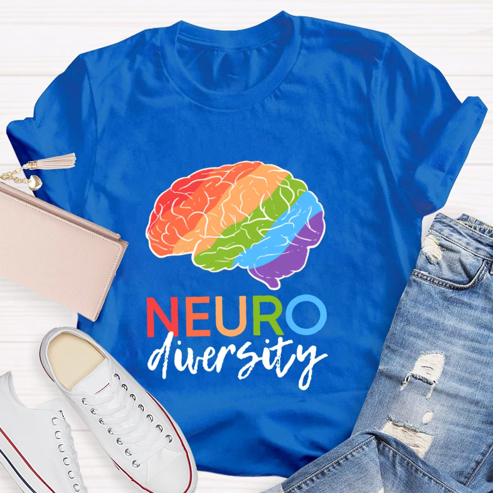 Colorful Brain Neurodiversity T-shirt