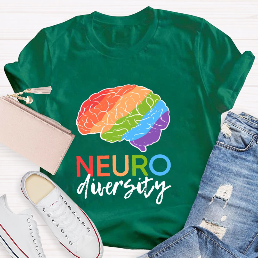 Colorful Brain Neurodiversity T-shirt