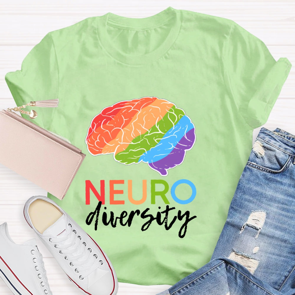 Colorful Brain Neurodiversity T-shirt