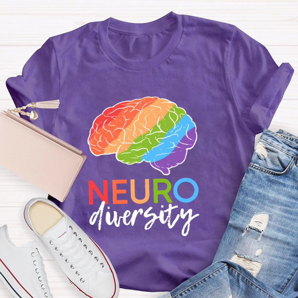 Colorful Brain Neurodiversity T-shirt
