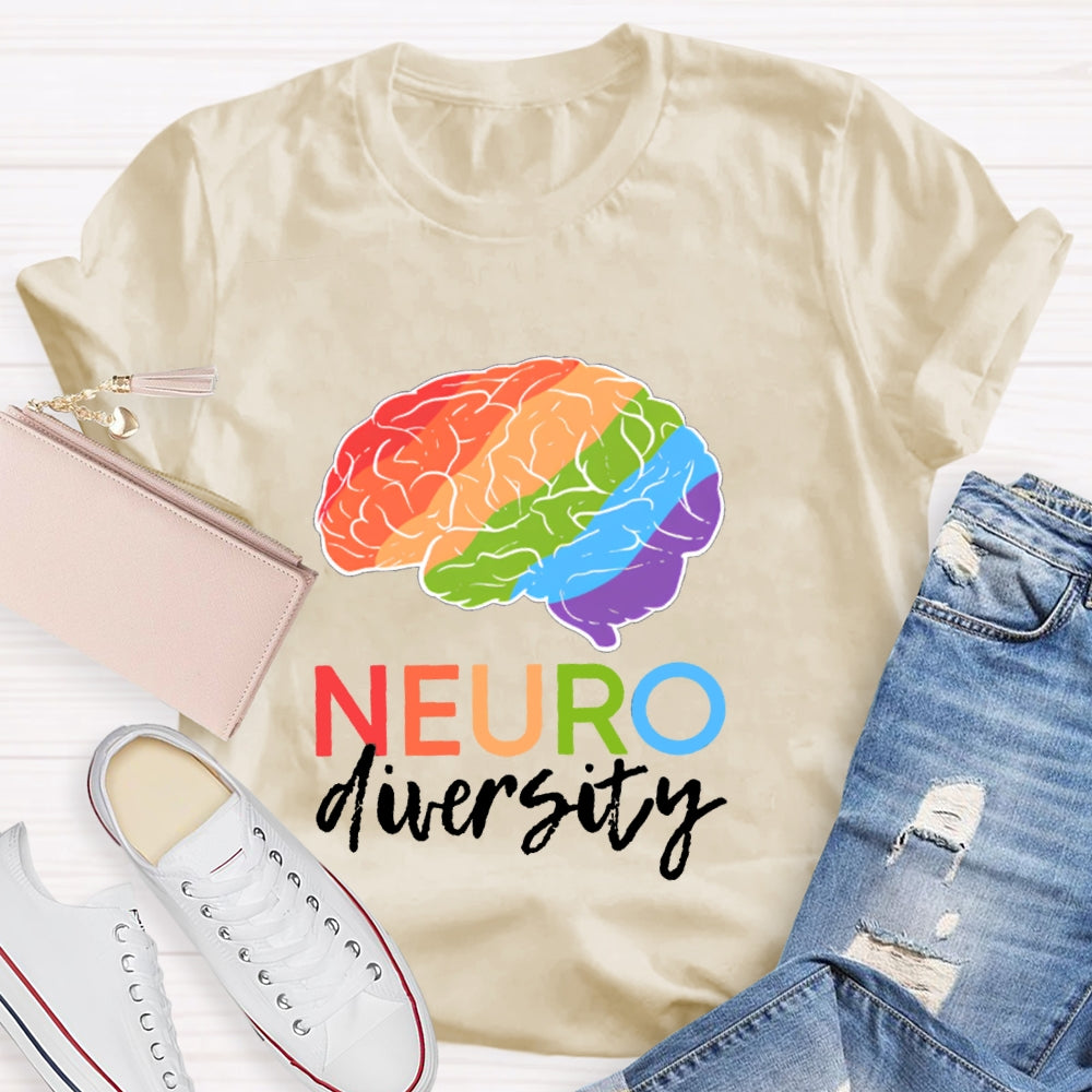 Colorful Brain Neurodiversity T-shirt