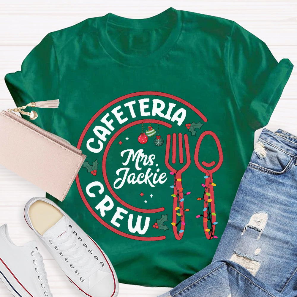 Personalized Name Cafeteria Crew Christmas Lights Christmas T-shirt