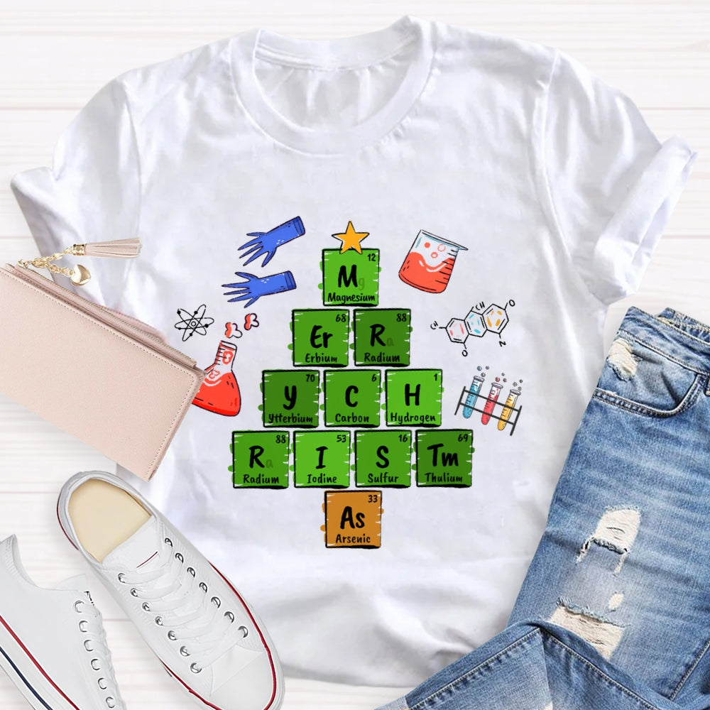 Merry Christmas Science Teacher T-shirt