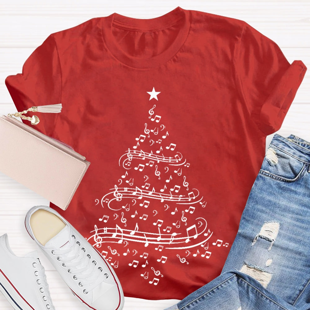 Musical Notes Christmas Tree T-shirt