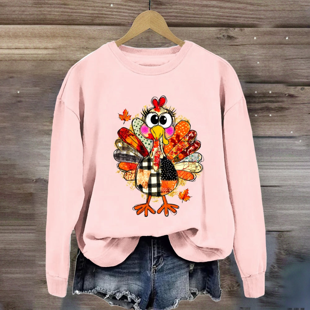 Collage Of Flowers And Thanksgiving Turkey Teacher Sweatshirt
