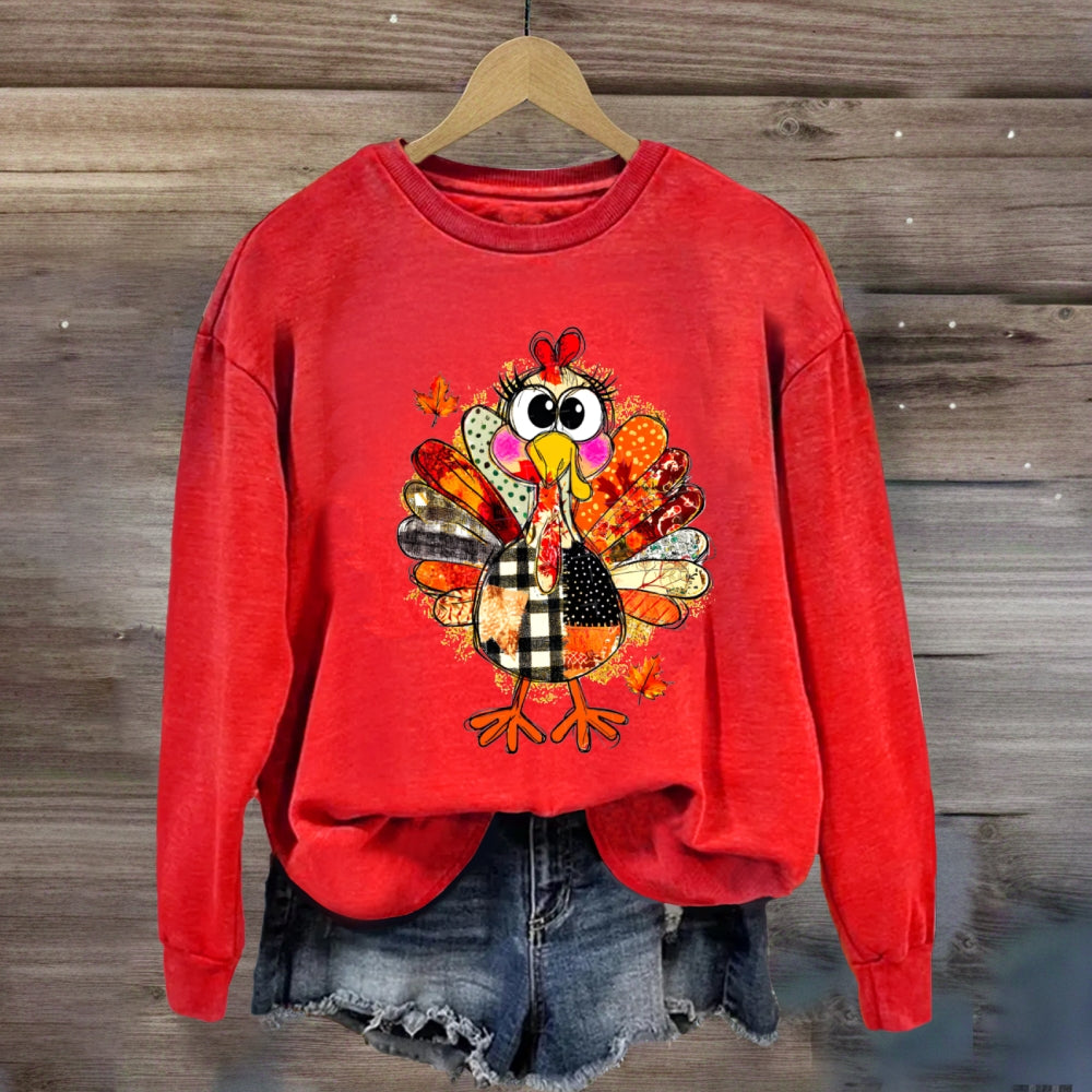 Collage Of Flowers And Thanksgiving Turkey Teacher Sweatshirt
