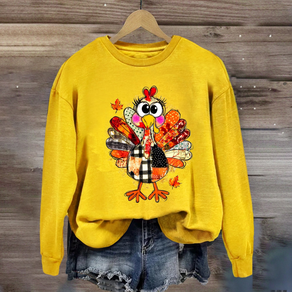 Collage Of Flowers And Thanksgiving Turkey Teacher Sweatshirt