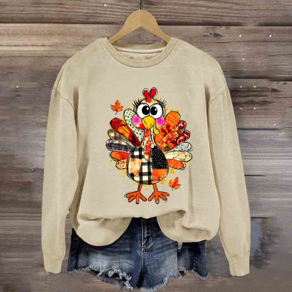 Collage Of Flowers And Thanksgiving Turkey Teacher Sweatshirt