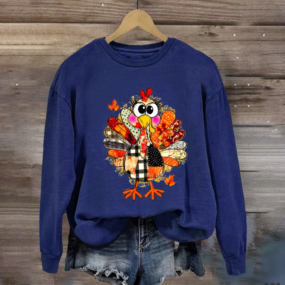 Collage Of Flowers And Thanksgiving Turkey Teacher Sweatshirt