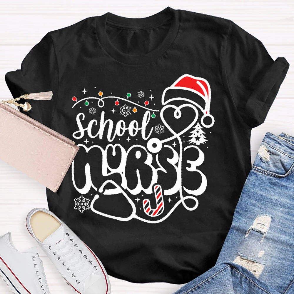 School Nurse Christmas Snowflake T-shirt