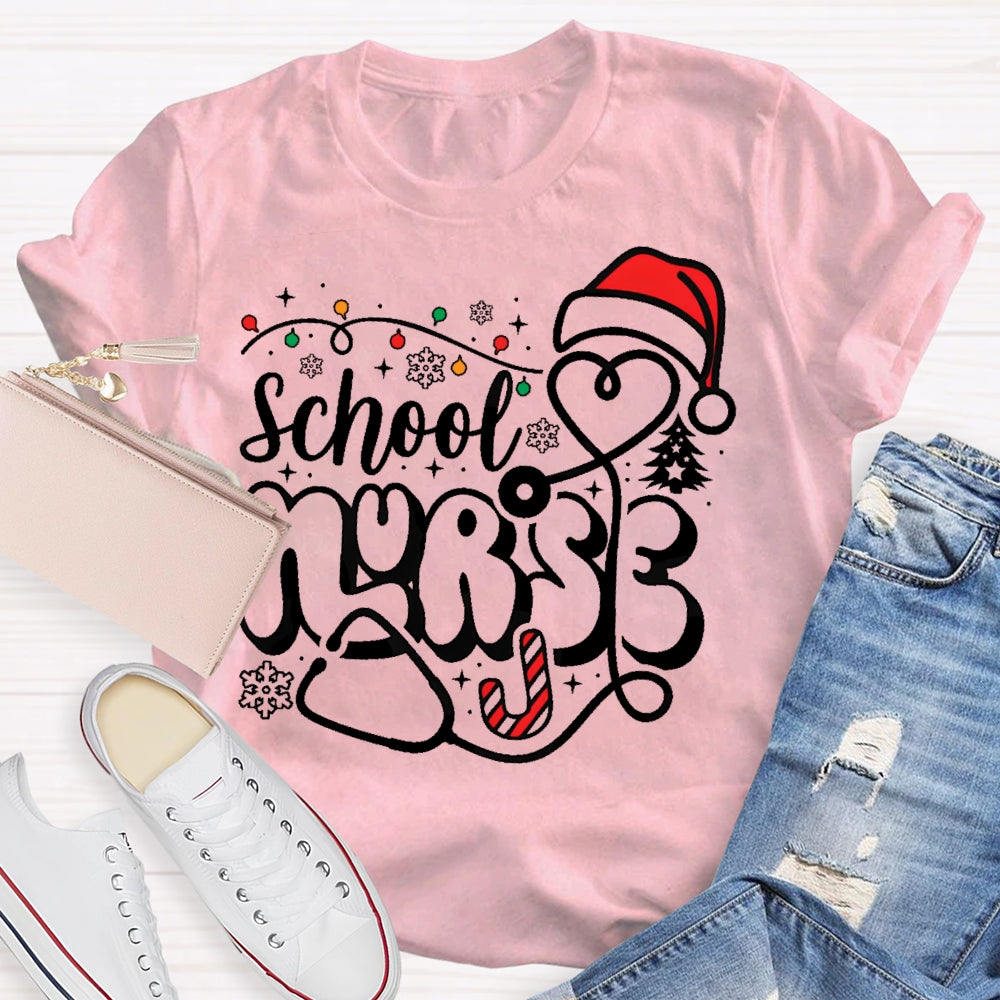 School Nurse Christmas Snowflake T-shirt