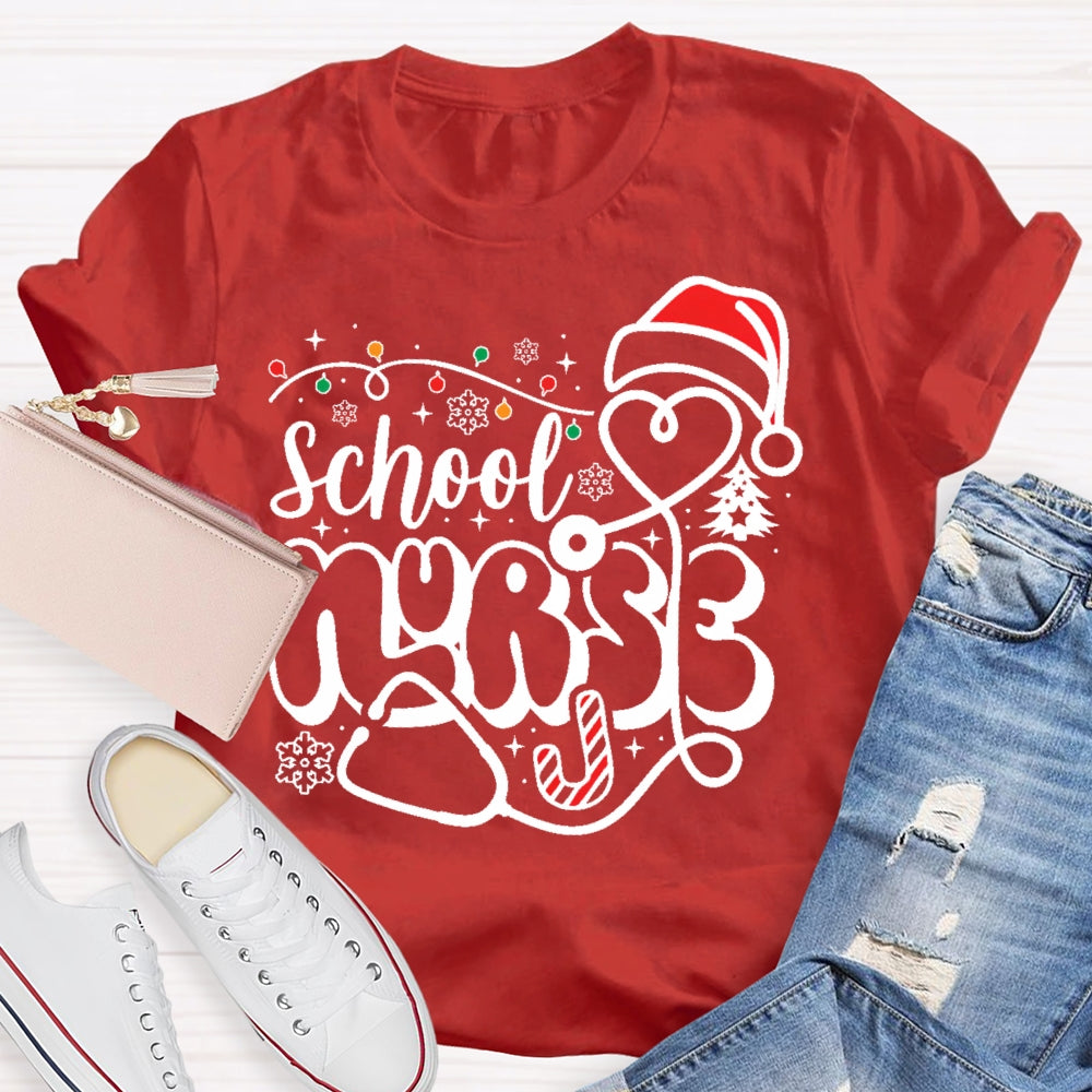 School Nurse Christmas Snowflake T-shirt