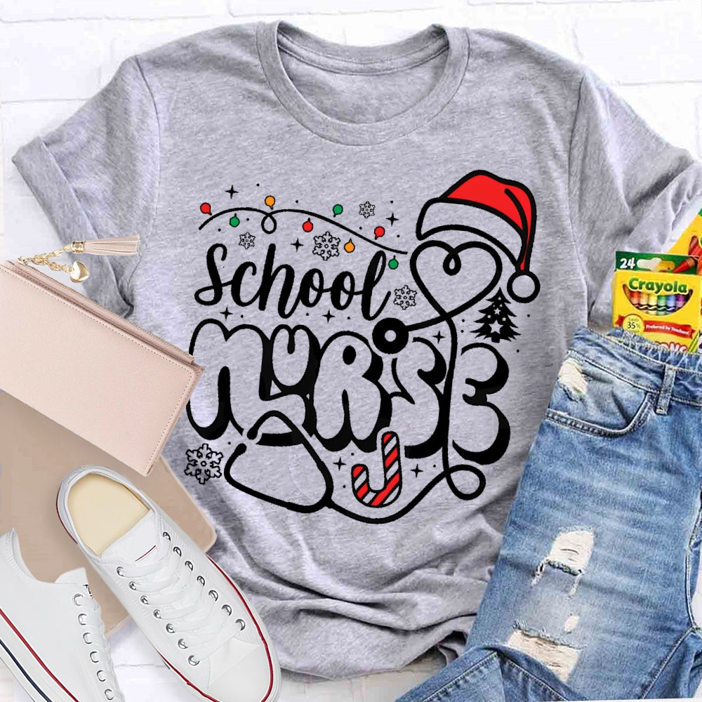 School Nurse Christmas Snowflake T-shirt