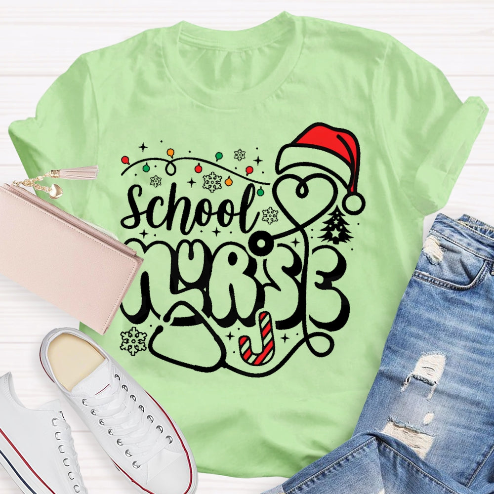 School Nurse Christmas Snowflake T-shirt