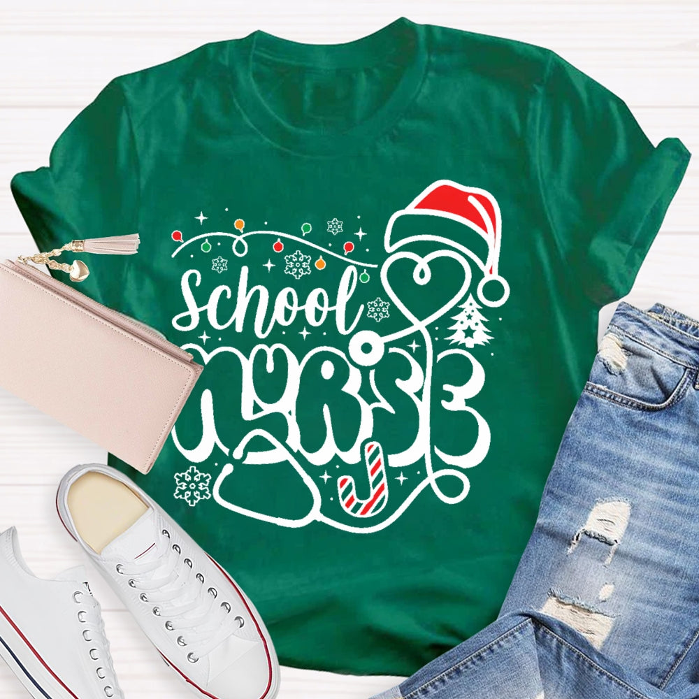 School Nurse Christmas Snowflake T-shirt