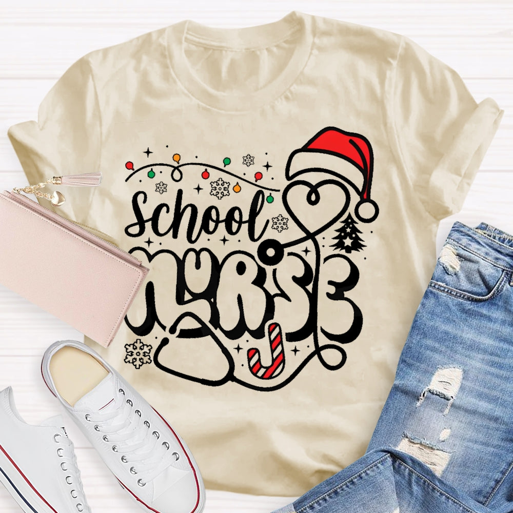 School Nurse Christmas Snowflake T-shirt