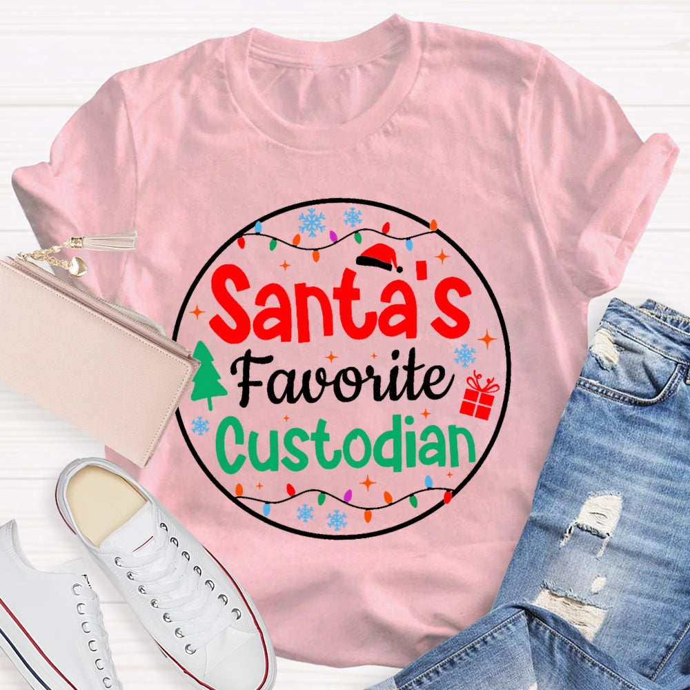 Santa's Favorite Custodian T-shirt