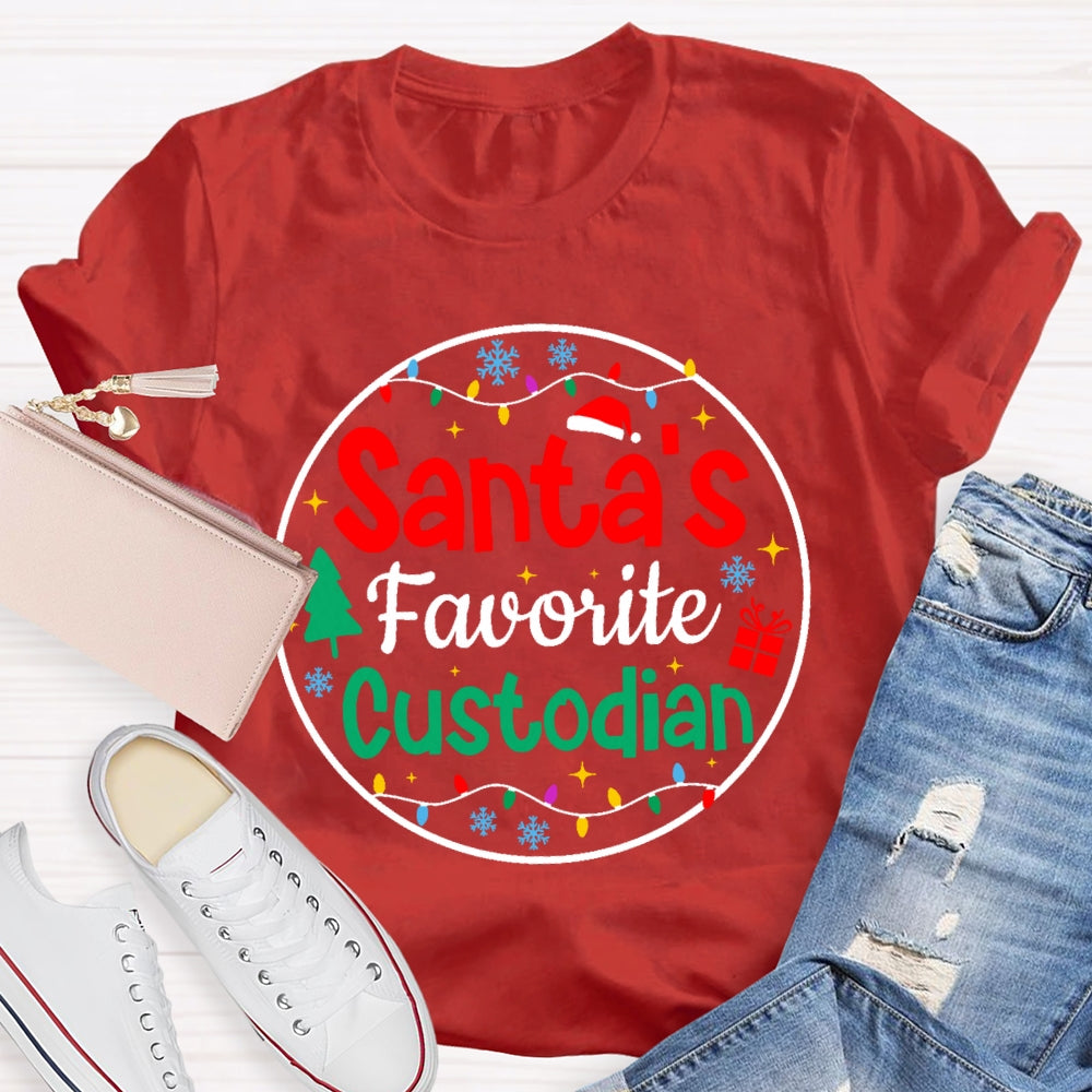 Santa's Favorite Custodian T-shirt