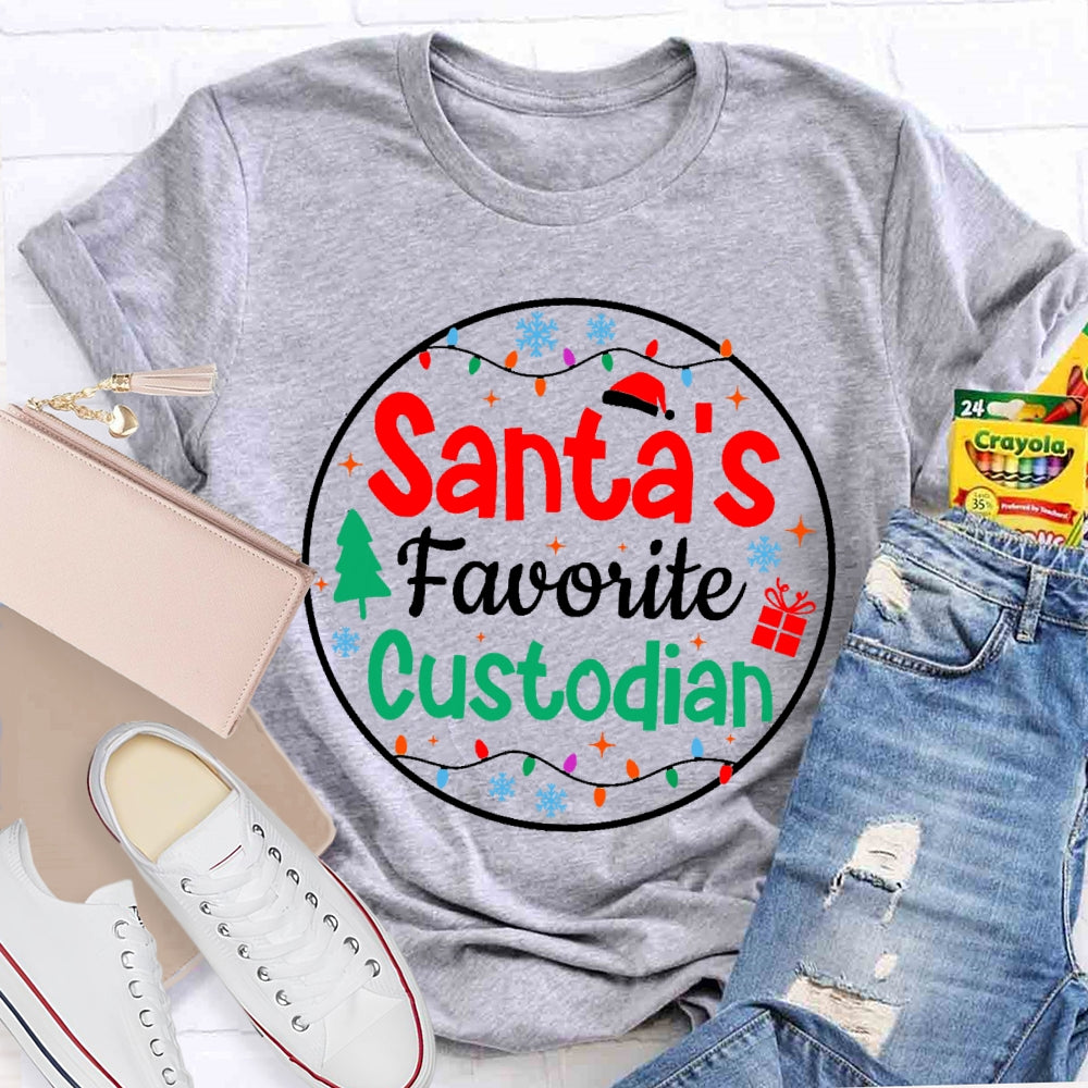Santa's Favorite Custodian T-shirt