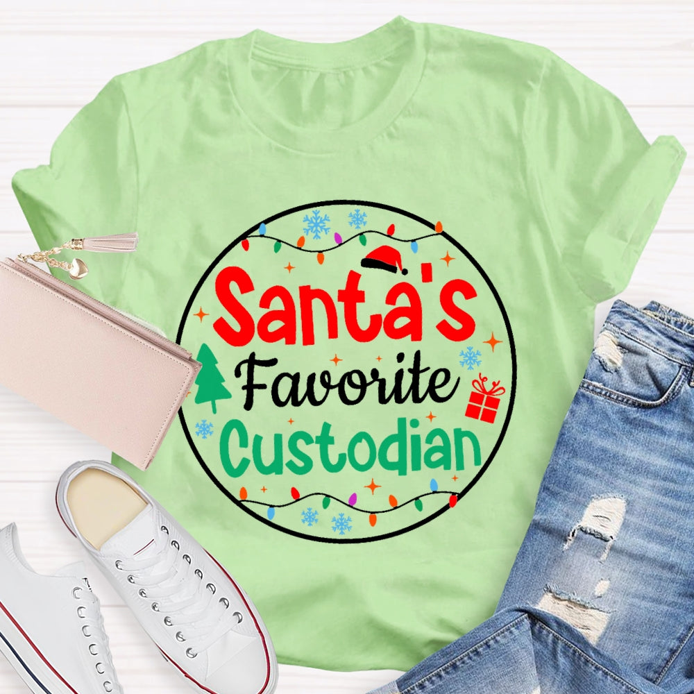 Santa's Favorite Custodian T-shirt