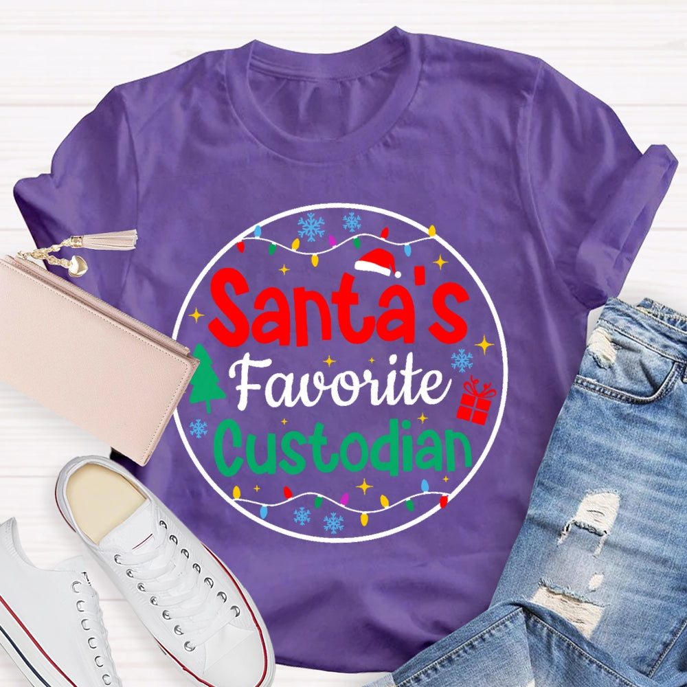 Santa's Favorite Custodian T-shirt