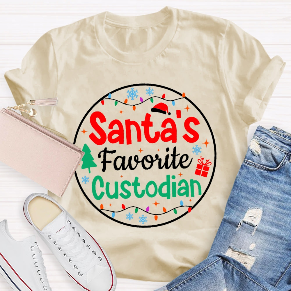 Santa's Favorite Custodian T-shirt