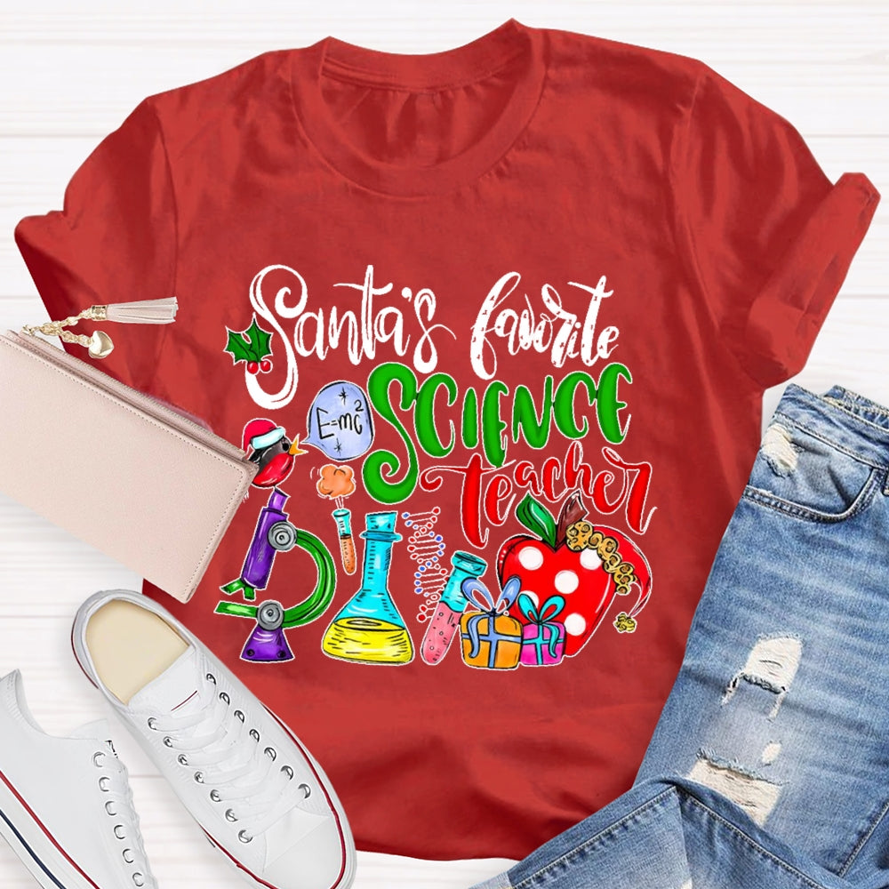 Santa's Favorite Science Teacher T-shirt