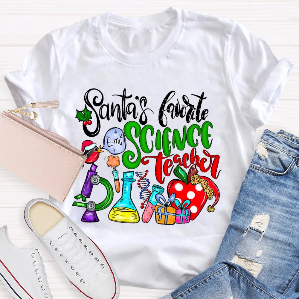 Santa's Favorite Science Teacher T-shirt