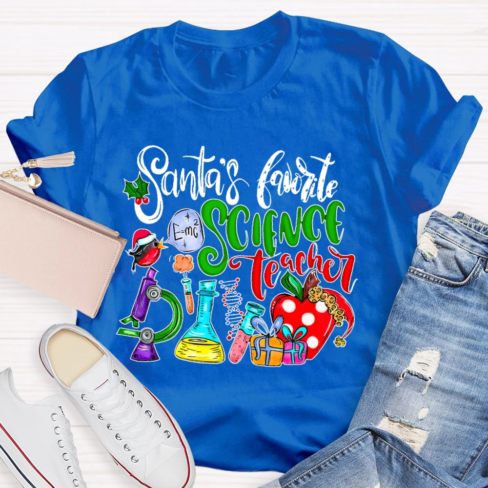 Santa's Favorite Science Teacher T-shirt