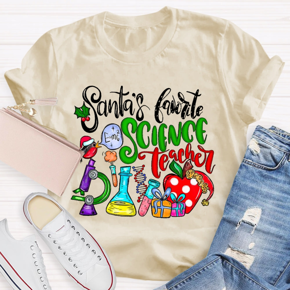 Santa's Favorite Science Teacher T-shirt